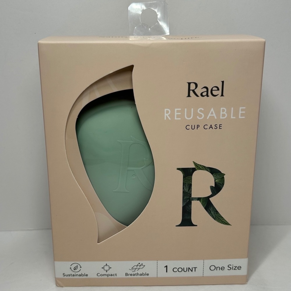 Rael‎ Reusable Menstrual Cup Case Green Silicone Breathable Compact Storage Box